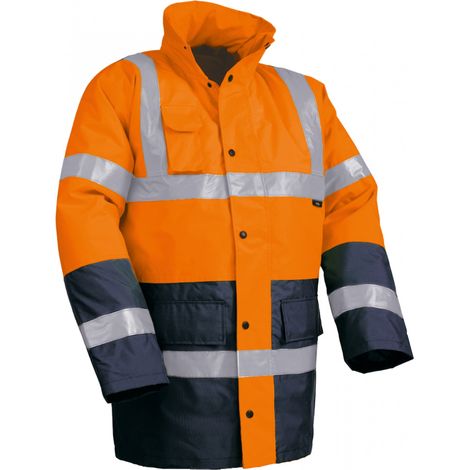 Triuso Vizwell VWJK05 Warnschutz-Kontrast-Parka Gr. 2XL leuchtorange/marine (1/3)