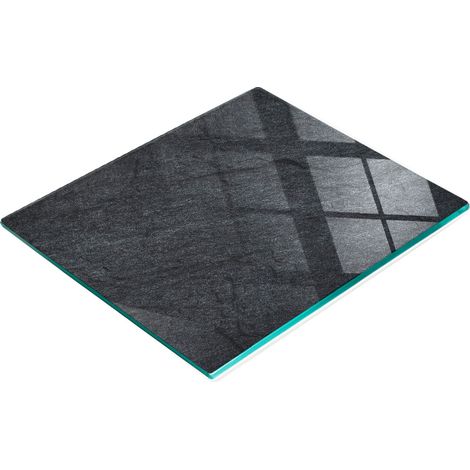 Tabla de cortar de cristal para cocina con gráficos decorativos, color gris pizarra, 60x52 cm (1/5)