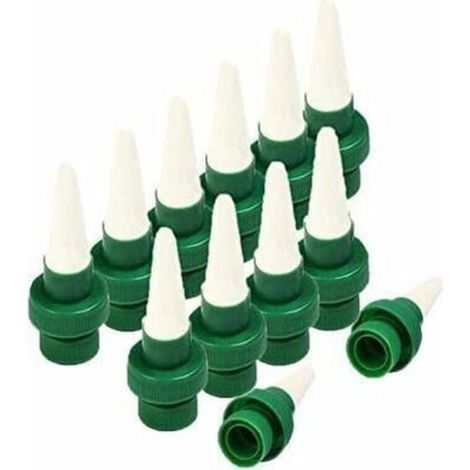 Lot de 12 pots de fleurs en céramique pour arrosage automatique des plantes avec goutte à goutte et pointes d'arrosage automatique pour fleurs, système d'arrosage intérieur extérieur (1/4)