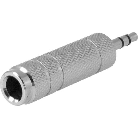 Convertitore Adattatore Audio Stereo da 3,5mm Maschio a 6,35mm Femmina Colore Argento (1/3)