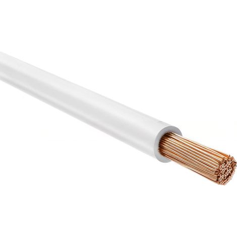 HELU KABEL H07Z-K 90°C 1X6mm² WH (weiß) Einzelader halogenfrei weiß AD 5,5mm Nennspannung Uo/U 450V/750V - 1 Meter