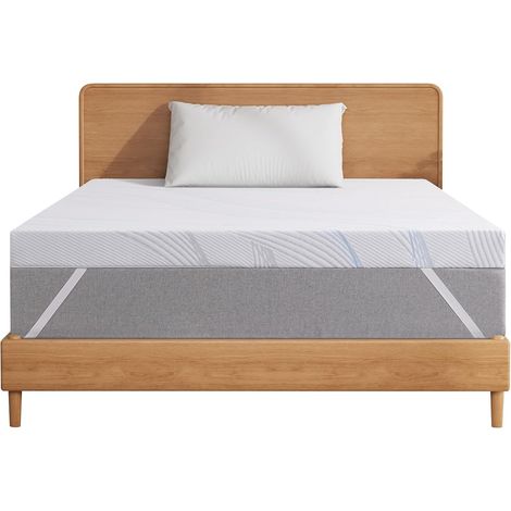 Mattress Topper 140 x 190 cm, Thickness 7.5 cm – Memory Foam, Removable Washable Cover, Non-Slip Design (1/5)