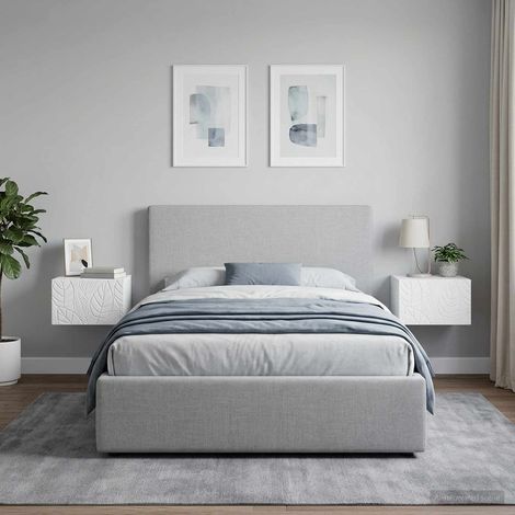 vidaXL Mobiletto da notte a muro 2 pz Bianco 49 x 34,5 x 20 cm