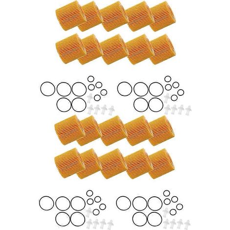 20 éléments de filtre à huile compatibles avec les moteurs Prius 2.0L et 1.8L, numéro de modèle 04152YZZA6, 04152-37010. (1/5)