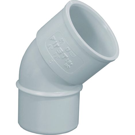 First Plast – Coude PVC 45° Mâle Femelle Ø250 – Raccord d'évacuation pour eaux usées – Emboîture à coller – Norme NF EN 1329-1