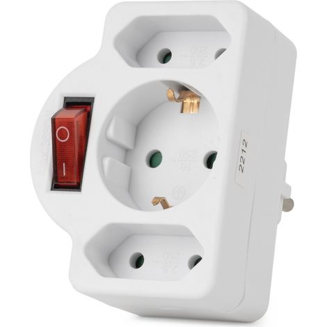 Entac EPAG-1EE2E-SW adaptador de enchufe eléctrico Tipo F Tipo C (Euroconcexión) + Tipo F Blanco (1/5)
