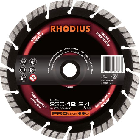 RHODIUS LD4, 1 Stück, 180 x 12,0 x 2,4 mm, Diamanttrennscheibe (1/2)