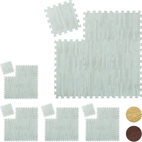 Relaxdays Floor Protection Mat, 45 Puzzle Pads for Sports & Fitness Equipment, 0.85 m², EVA Foam, BPA-free, White