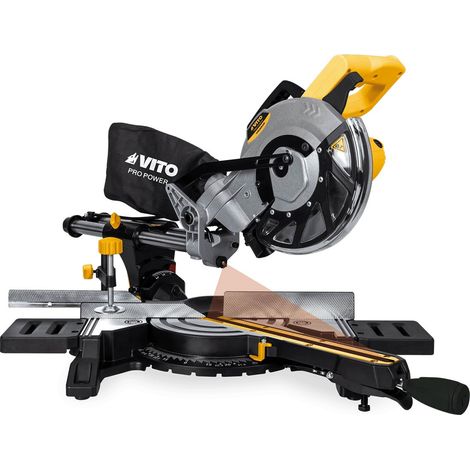 Scie à onglet Ø 210 mm 1500W Télescopique Guide Laser Double rail VITO