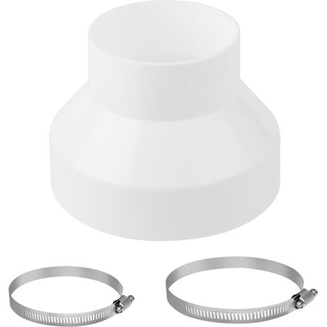 Reduzierstück Réducteur de Conduits Ø 100–150 mm, Reducteur Tuyau Climatiseur Mobile avec 2 Colliers de Serrage en Acier Inoxydable, ABS Réducteur pour Ventilation Tuyau Rond Ventilation (1/5)