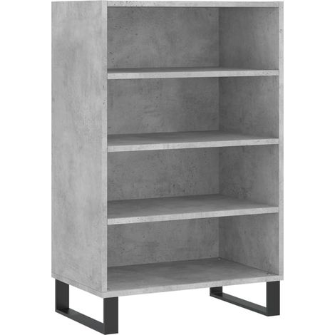 vidaXL Hochglanzbuffet Grau Beton 57x35x90 cm Engineering Holz