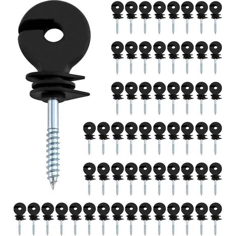 60 Pièces isolateurs annulaires, isolateur cloture electrique, pour cordes, fils et brins (1/5)