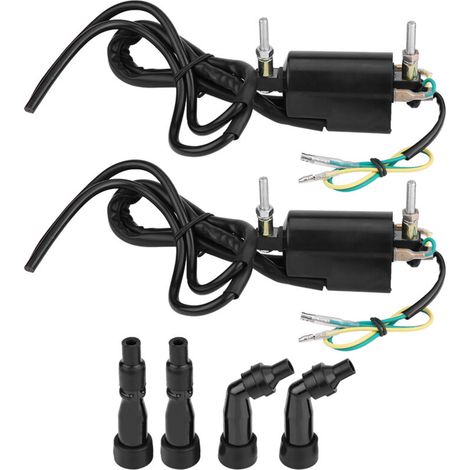 Bobina de encendido de plástico y cobre, accesorio para motocicleta, bobina de repuesto resistente a impactos, exterior para Honda CB Kawasaki -Crezuo