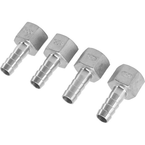 4 raccords à barbes de tuyau 13mm 1/2in en acier inoxydable, coupleur de tuyau pour refroidisseur de bière (1/5)