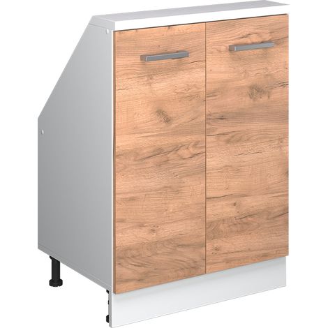 Armoire sous pente de toit Rion, Chêne blanc/force de l'or, avec 2 portes, Vicco