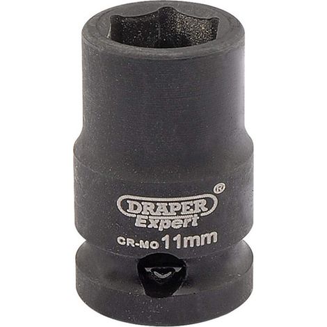 Draper 6870 - Bussola a percussione Hi-Torq, attacco quadro da 3/8", dimensioni 11 mm, blu