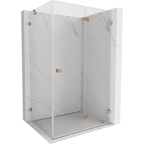 Mexen Lunar-F Duschkabine, klappbar, rechts, 95 x 90 cm, transparent, gebürstetes Kupfer- 836-095-090-65-00-P (1/5)