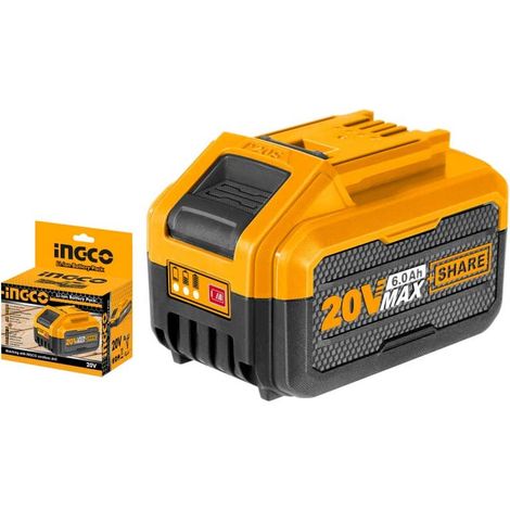 Batteria Al Litio 20 V per alimentazione Elettroutensili Utensili Attrezzi elettrici Ingco 6 Ah