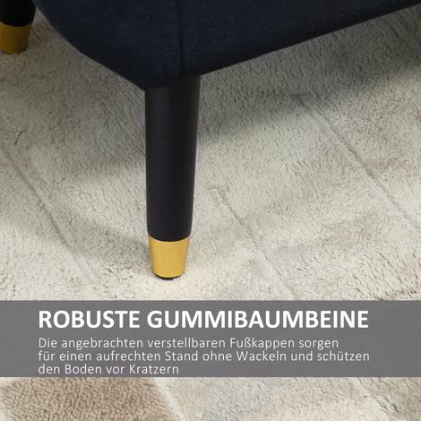 Banquette de rangement avec accoudoirs, coffre à coussin en velours, pieds en bois, 107 x 42 x 65 cm, Noir, pour salon chambre entrée (1/4)