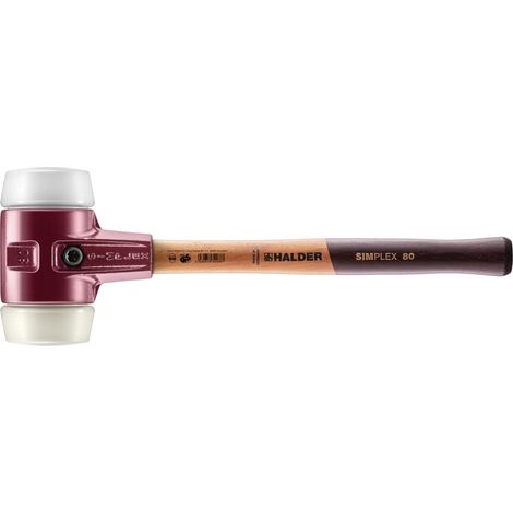 HALDER SIMPLEX Superplastik- / Nylonhammer mit Tempergussgehäuse und Holzstiel - D=80 mm - 3078.080 (1/5)