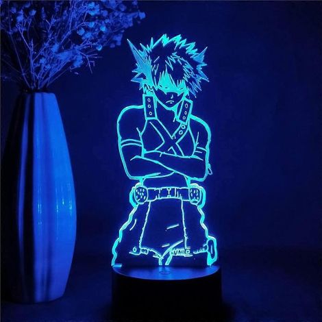 Veilleuse LED 3D à l'effigie de Bakugou Katsuki (My Hero Academia), figurine manga, lampe de bureau, décoration de chambre, veilleuse d'anniversaire (1/5)