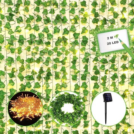 Ghirlanda Solare LED Foglie Edera Catena Luminosa 2 m 20 LED (1/5)