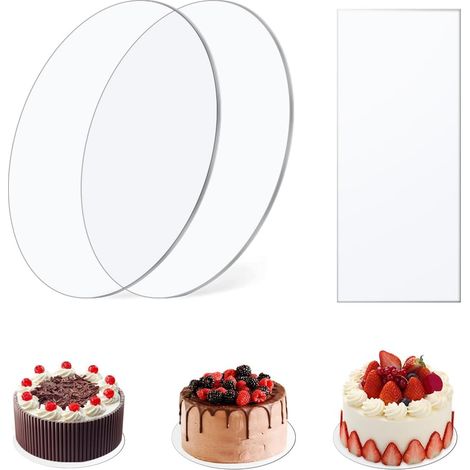 Disco de repostería y raspador de pasteles de acrílico de 3 piezas, 21 cm (1/5)