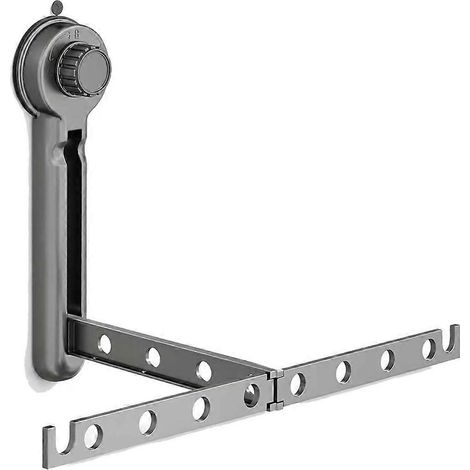 Pliable mural portant à vêtements avec aspiration gobelet, No Drilling Hanging Rail, 12 Slots, Load-Bearing Capacity (1/5)