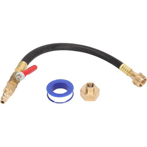 Ortviai Kit d’hivernage pour camping-car et système d’arrosage – Adaptateur soufflage eau avec robinet d’arrêt, laiton sans plomb