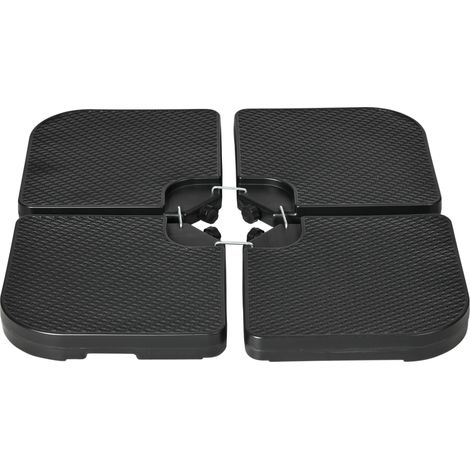 Set mit 4 befüllbaren Gewichtsplatten für Ampelschirme, 60/80 kg, 99 x 99 x 8 cm, schwarz