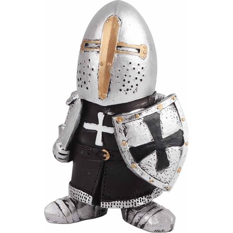 Statue de jardin représentant un chevalier nain en armure, sculpture miniature de chevalier pour la décoration de la maison et du jardin. (1/5)