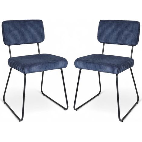 Set mit 2 MATYS Designerstühlen in blauem Cord