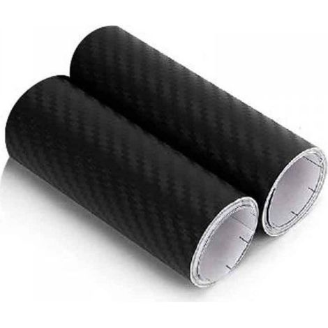 2 Rotoli Pellicola Adesiva Carbonio Nero 13cm x 500cm Effetto 5D per Auto e Moto