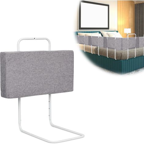Wolketon Rieles para cama de bebé barrera de protección ajustable de lino para niños marco de cama para niños pequeños 60x28cm gris