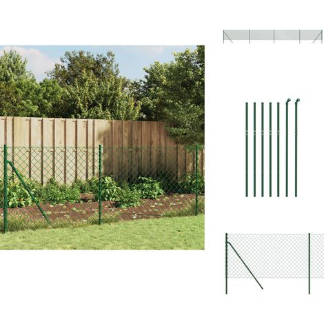 Maschendrahtzaun Grün 1x10 m - Maschendrahtzaun - Gartenzaun - Sicherheitszaun - Viehzaun - Grüner Zaun (1/5)