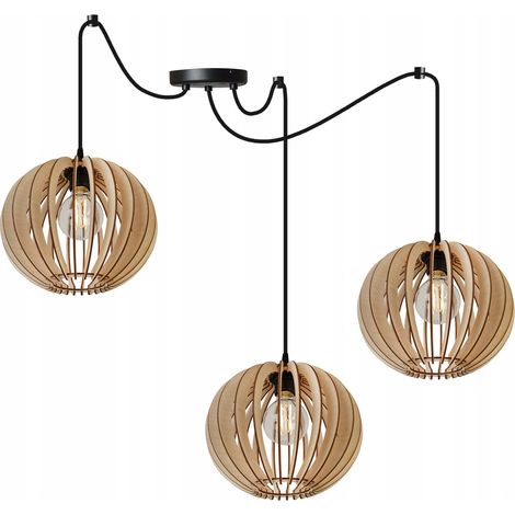 LÁMPARA DE TECHO COLGANTE LED MODERNA DE MADERA