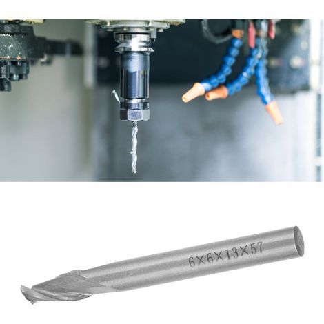 HSS-Schaftfräser mit 2 Schneiden, zylindrischer Schaftfräser 2–12 mm, Spiralfräser, CNC-Fräsmaschine 6 × 6 × 13 × 57 (1/5)