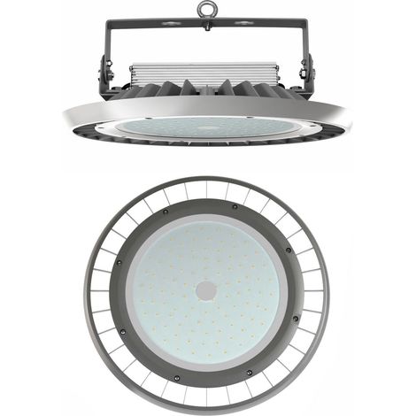 Projecteur Led Industriel Ufo 300W Beneito & Faure, 4000K, Faisceau 110°, Intensité Variable Par Commutateur Dip, Protection Ik10 Et Ip65, Gris. (1/2)