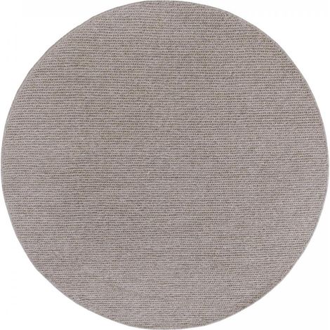 Tapis rond 160x160 cm Taupe Rond Laine Uni (1/5)