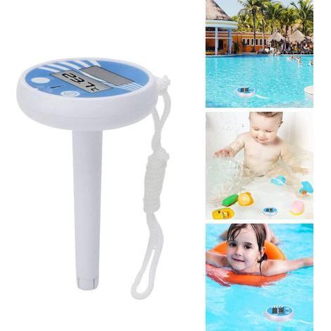 Thermomètre de Piscine jauge de température numérique à énergie Solaire avec Ficelle pour Piscine Spa Bain à remous étang (1/4)