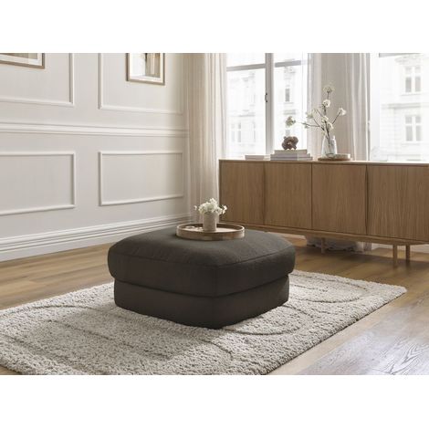 BOBOCHIC - Pouf LEONORE tissu bouclette   Marron