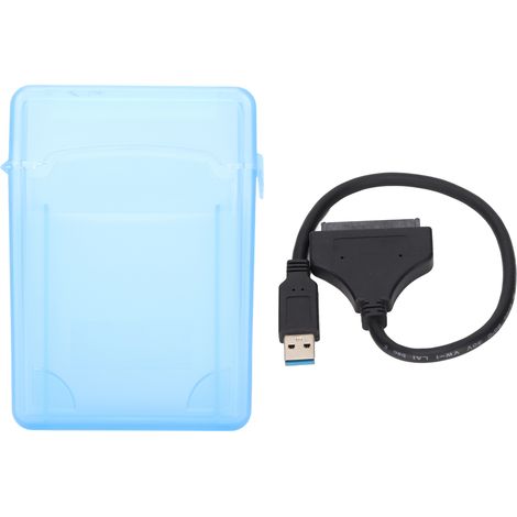 SATA-zu-USB-3.0-Adapter mit Schutzhülle, 2,5" Blau – Anschluss für externe Festplatten, LED-Anzeige, tragbare Kabel (1/5)