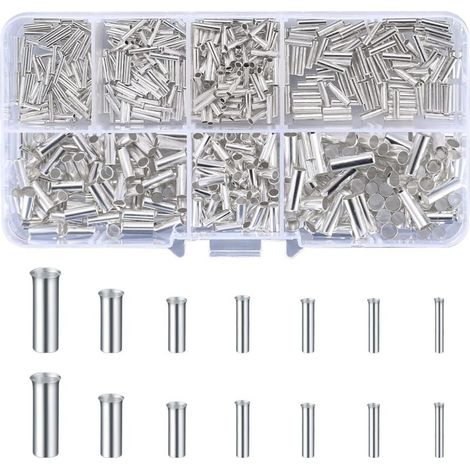 Set mit 600 unisolierten Crimp-Elektroklemmen – 97 % Leitfähigkeit – Für Kabel von 0,5 bis 6,0 mm² – Sichere und korrosionsbeständige Verbindung