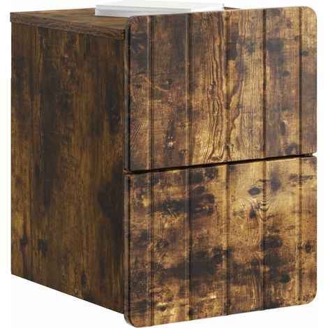 Maison Exclusive - Mobiletto da notte a muro Rovere Fumo 33 x 34,5 x 43 cm