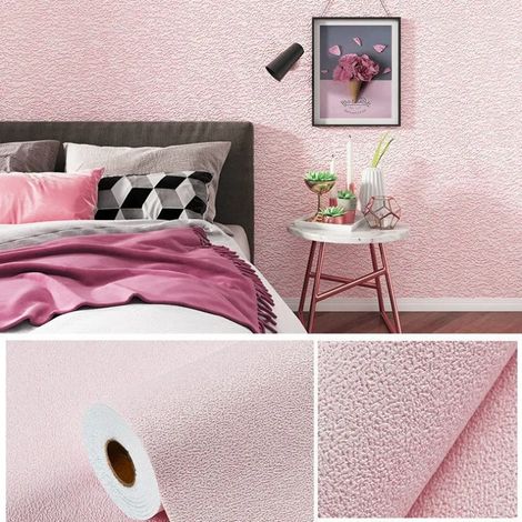 (Rose, 280 cm x 50 cm) Papier peint/sticker mural 3D en mousse PVC autocollant, couleur unie, épais et imperméable, décoration intérieure (1/5)