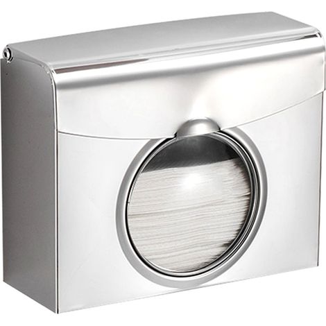 Doppelter Papierhandtuchspender zur Wandmontage, wasserdichter Rollenhalter für Bad, WC, Edelstahl, Küche mit Sichtfenster (1/2)
