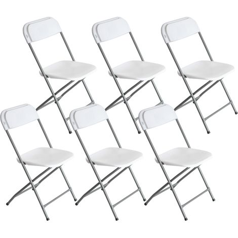 Pack 6 Sillas Plegables de Resina Garden Blancas o Negras 45x44.5x79cm 7house