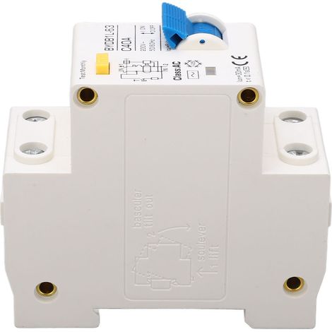 Disjoncteur différentiel 40 A, ignifugé, protection contre les surcharges, unipolaire N, avec rail de guidage DIN, 230 V (1/5)