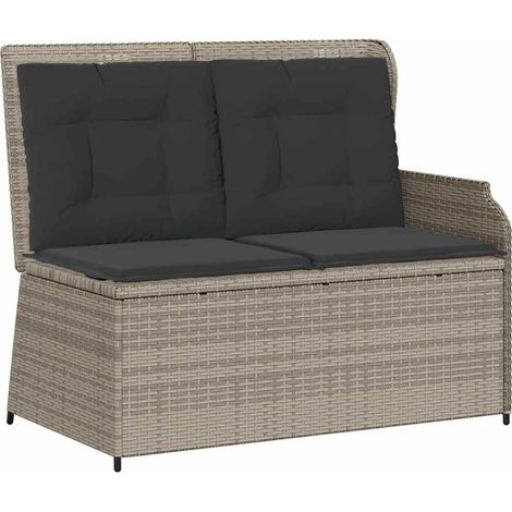 Maison Exclusive - Sillón reclinable de jardín con cojines ratán