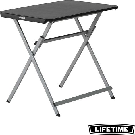 Lifetime – Table d'appoint pliante noire 75 x 66 x 50,5 cm – Acier robuste – Protection UV – Légère avec poignée intégrée pour transport facile (1/7)